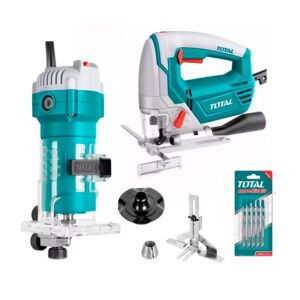 RUTEADORA 600W + SIERRA CALADORA 800W TOTAL CARPINTERÍA