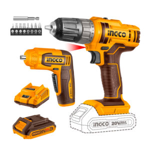 Taladro Atornillador 45nm+atornillador 1/4'' Con Bat/carg. Naranja Claro 50/60hz