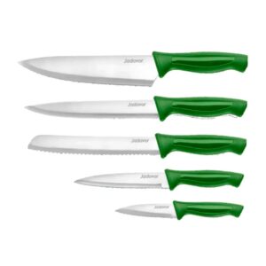 SET DE CUCHILLOS DE COCINA 5PCS ACERO INOX JDKK1K51 JADEVER VERDE MUSGO