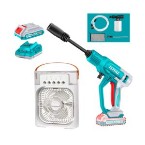 COMBO HIDROLAVADORA TOTAL INALÁMBRICA BAT AIRE ACONDICIONADO PORTÁTIL