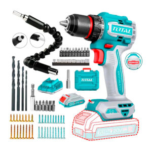 Taladro Atornillador Total 50Nm Brushless + 1 Bat + Accesorios