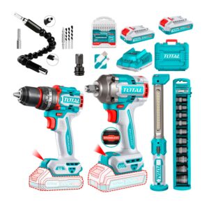LLAVE IMPACTO 405NM + TALADRO PERCUTOR 66NM + LINTERNA 300L