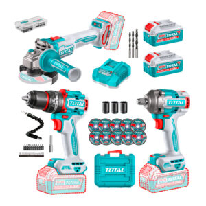 Kit De Taladro 66nm + 1 Llave De Impacto + 1 Amoladora Total