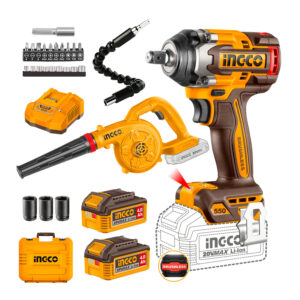 Combo Soplador 20v+llave De Impacto Bl 550nm+ 2 Bat.4ah/carg