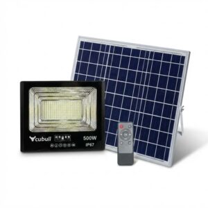 Reflector LED 500W Con Panel Solar IP67 + Control Iluminación