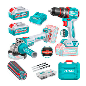 Combo Taladro Percutor 66nm + Amoladora 20v Bl+2bat 4ah/carg