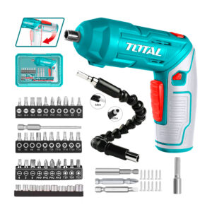 Atornillador Inalámbrica 4v Con Accesorios Y Maletín Total