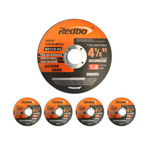 Pack 5 Unid Disco Corte 4 1/2''x 1.0mm Color Naranja Redbo