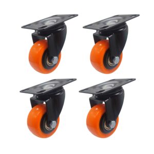 RUEDA NARANJA USO CARRITO MUEBLES RESISTENTE PACK X4 UND