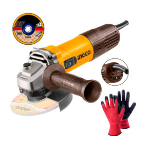 Amoladora Angular 900w Esmeril Cortadora Metal Guantes Ingco