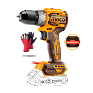 TALADRO ATORNILLADOR ½ 20V BRUSHLESS GUANTE ANTI CORTE INGCO