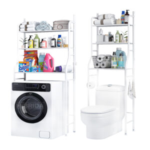 ESTANTE BAÑO ESTANTE LAVADORA BLANCO 3 NIVELES MULTIFUNCIONA