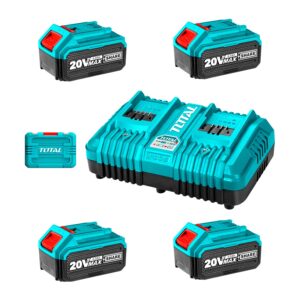 SET 4 BATERÍAS 20V 4AH Y 1 CARGADOR RÁPIDO TOTAL