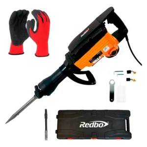 Martillo Demoledor Eléctrico 1100w Redbo + Lente + Guante Naranja