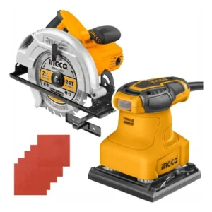 Combo Sierra Circular 1600w + Lijadora Orbital 240w De Palma Amarillo