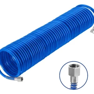 Manguera Para Aire Compresora Wadfow Tipo Resorte 15m Azul