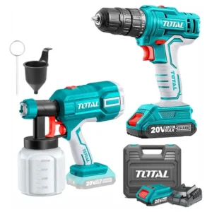 Pistola De Pintar + Atornillador 20v Inalámbrico 2 Baterías Turquesa